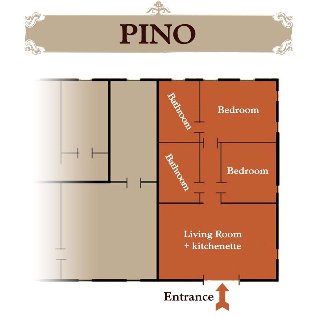 A floor plan of the pino apartment complex.