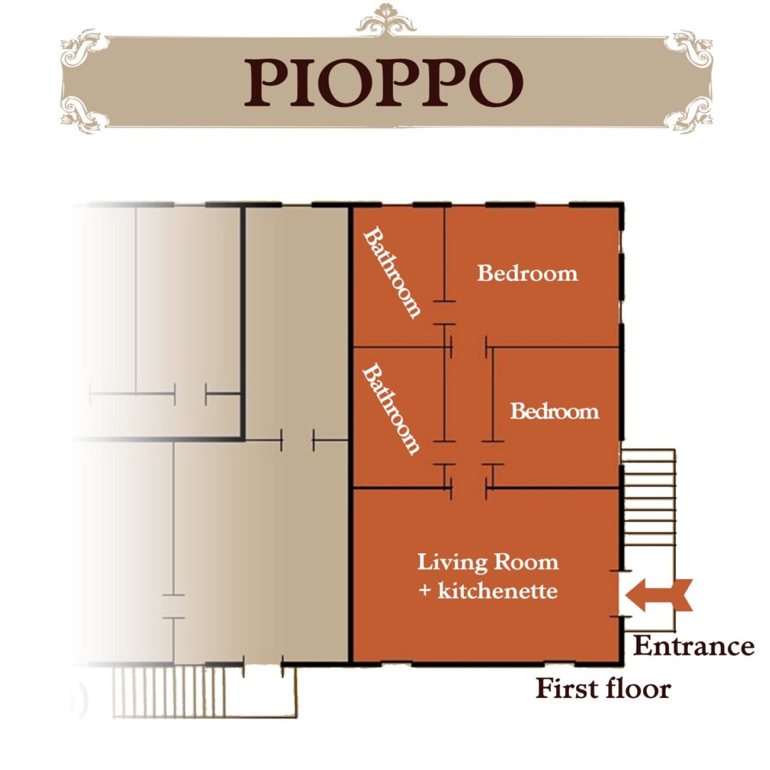 A floor plan of pioppo 's home.