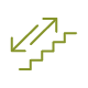 A green background with stairs going up and down.